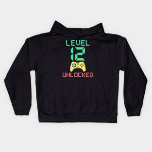 Level 12 Unlocked - 12 Year Old Gamer Funny Birthday Kids Hoodie